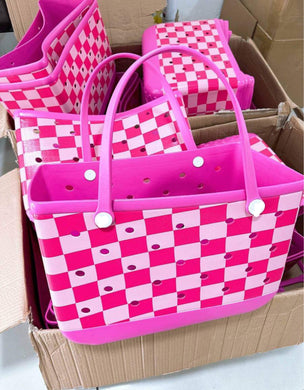 Beach Eva bags (preorder will arrive early July) black & pink checkered