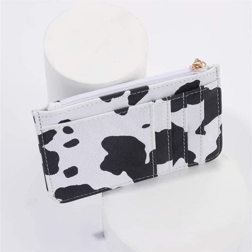 White cow ID card holder