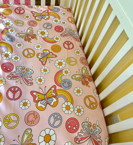Crib sheet butterfly peace * sale *