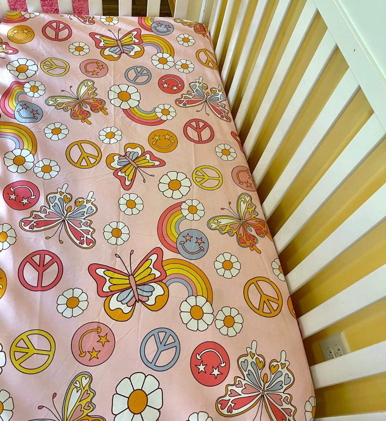 Crib sheet butterfly peace * sale *
