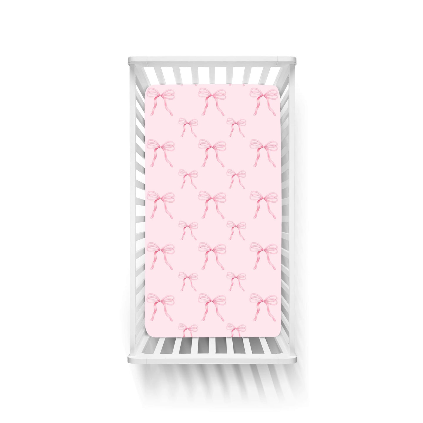 Pink bow crib sheets