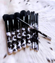 Cow print brush set 10pc preorder * will arrive the end of April MOQ 4 ($6.50 code will automatically discount once 4 are added to cart)