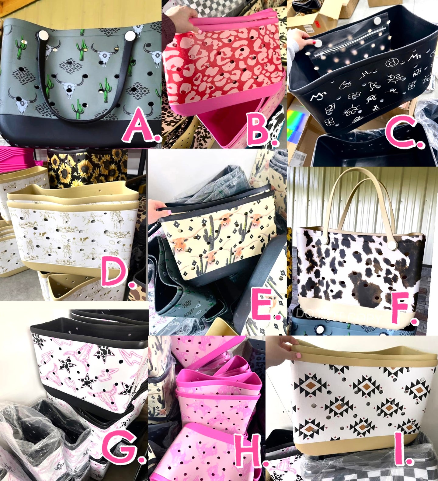 RUBBER TOTES (EARLY MAY) LARGE SIZE (if shipping calculates wrong we will reach out before shipping)