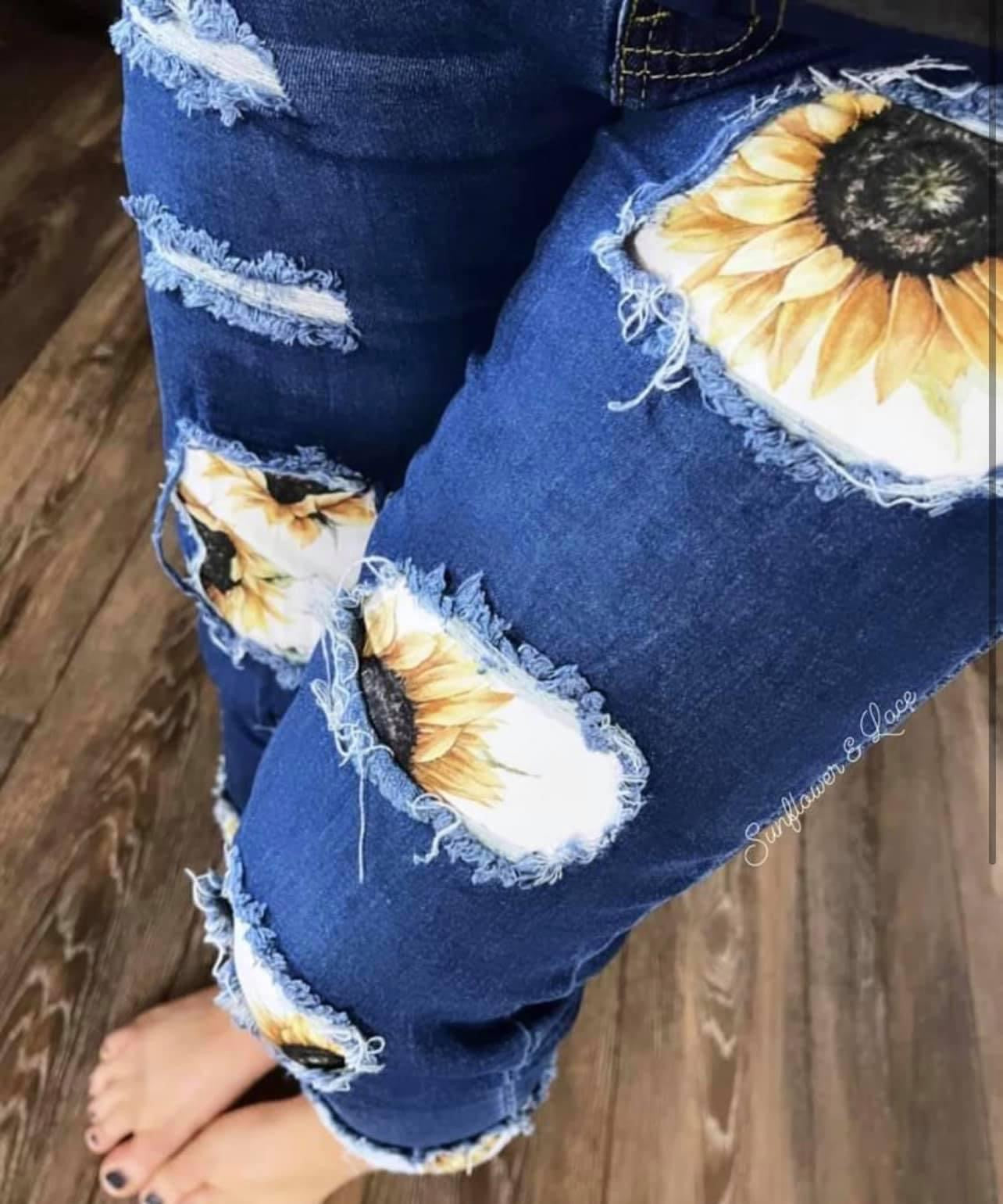Sunflower/cow capri