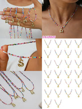 Rainbow bubble initial necklace (mid June)